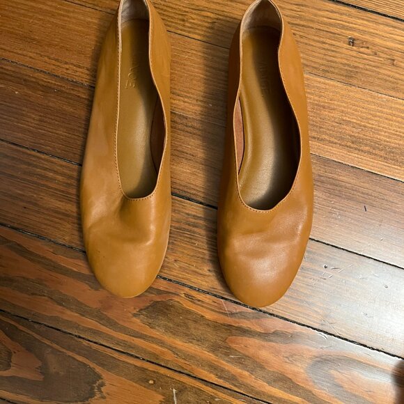 Vince Maxwell Leather Ballet Flats Glove Shoe, Tan, Size 7 - Picture 6 of 8